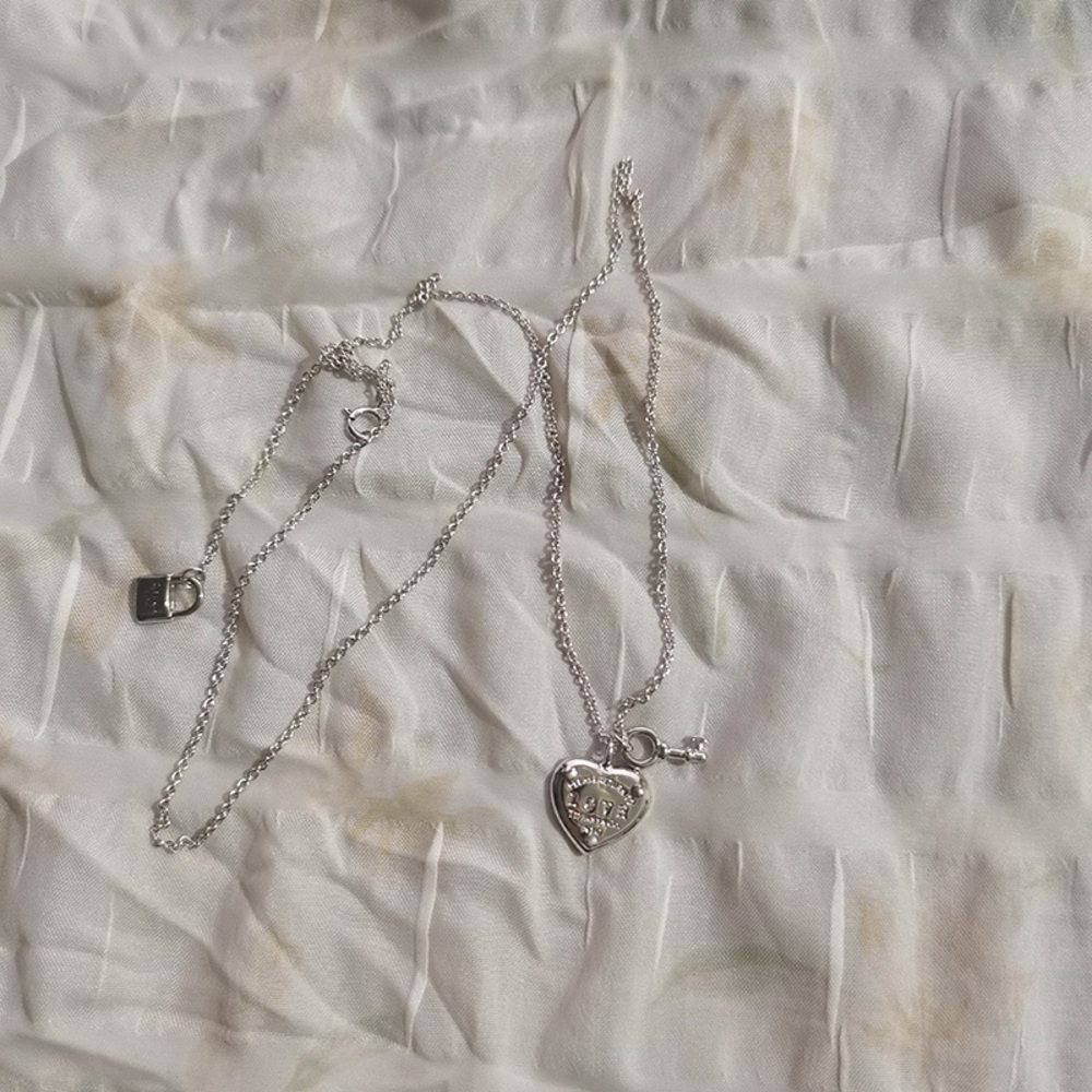 Tiffany & Co 18k White Gold Heart-Shaped Tag Key Necklace - Picture 3 of 7